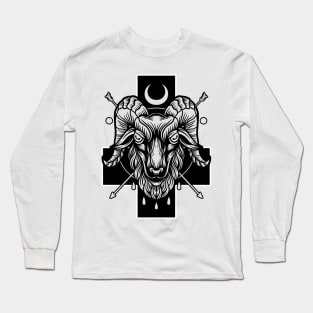 Celestial Satanic Cross Goat Long Sleeve T-Shirt